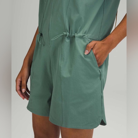 NWT Lululemon Stretch Rib Pocketed Romper in Tidewater Teal - Picture 3 of 14